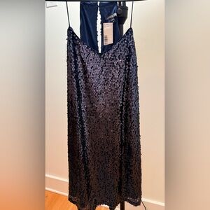 Express Navy Sequin Midi Dress